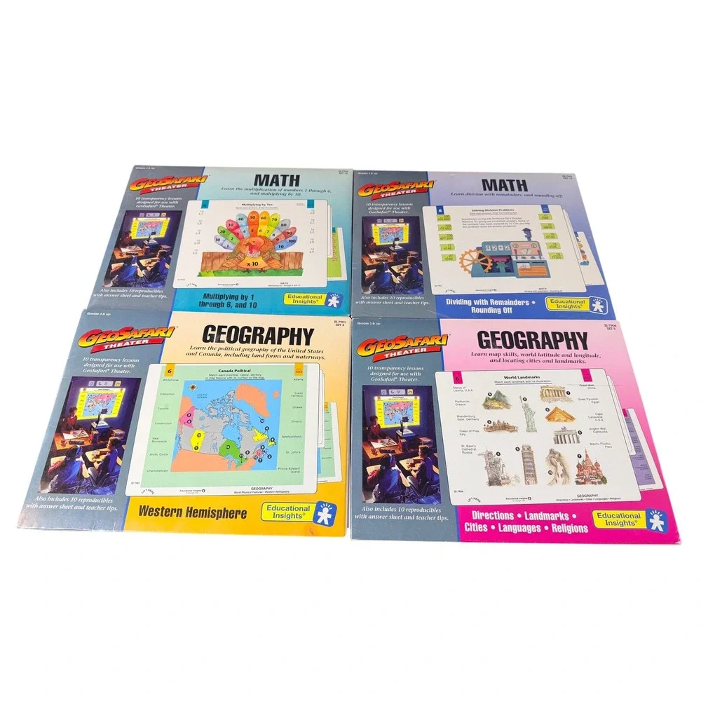 GeoSafari Theater Educational‎ Set of 4 Math Sealed Geography Lessons